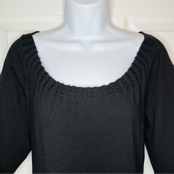 Ann Taylor Wool Blend Sweater Sheath Dress Black Size S - Picture 4 of 8